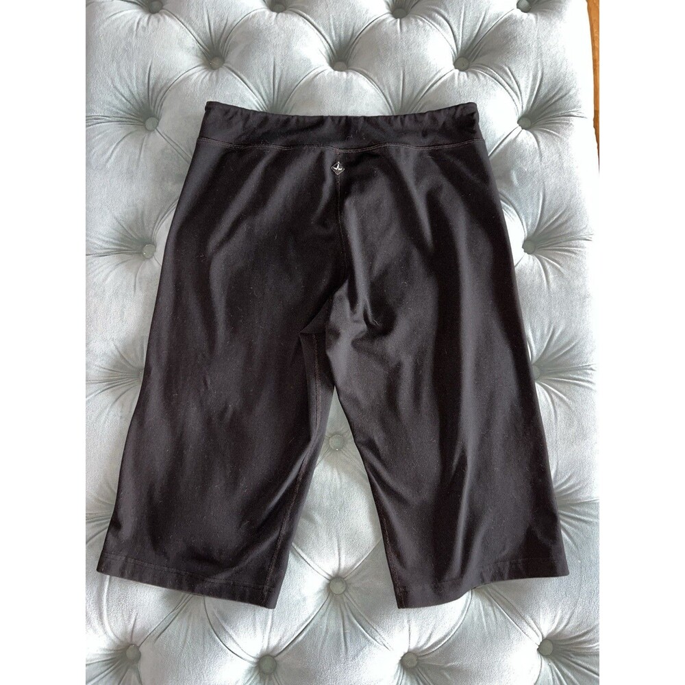 prAna Leggings Pants Cropped Wide Leg Women Small Black Yoga Athleisure Logo